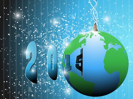 earth happy new year 2015 EPS 10 Vectorのイラスト素材
