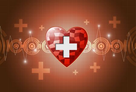heart polygon backgroundのイラスト素材