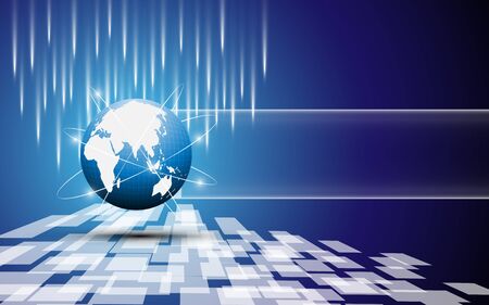 globe perspective abstract technology backgroundのイラスト素材