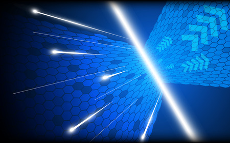 abstract blue digital perspective design backgroundのイラスト素材
