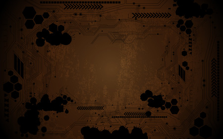 abstract digital circuit grunge design backgroundのイラスト素材