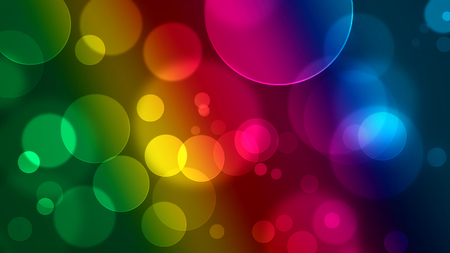 colorful bubbles background in rainbow colorsの写真素材