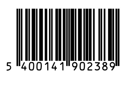 Macro photo of barcode isolated on whiteの写真素材