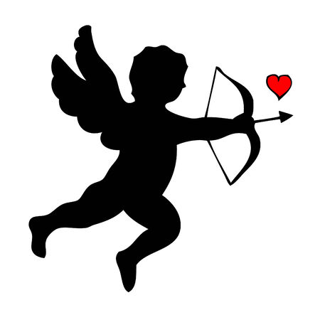 Silhouette of Cupidのイラスト素材