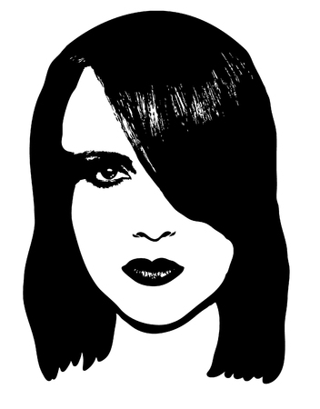 mysterious woman with covered eyeのイラスト素材