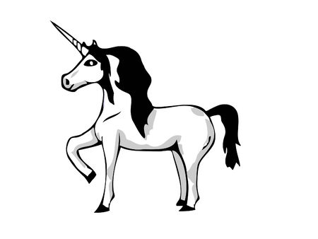 Illustration of unicorn, isolated on whiteのイラスト素材