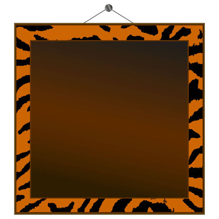 Tiger print frame to put your own photo or text in. のイラスト素材