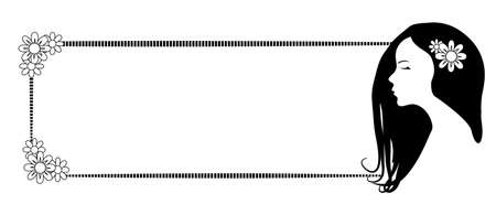 Banner of beautiful exotic womanのイラスト素材