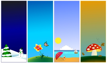 Vertical banners - 4 seasonsのイラスト素材