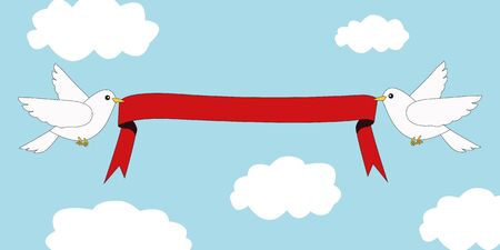Doves with messageのイラスト素材
