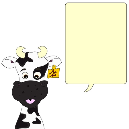 Cow with speech bubbleのイラスト素材
