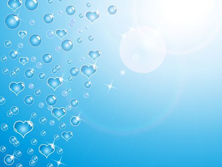 Shiny romantic heart bubble illustrationのイラスト素材