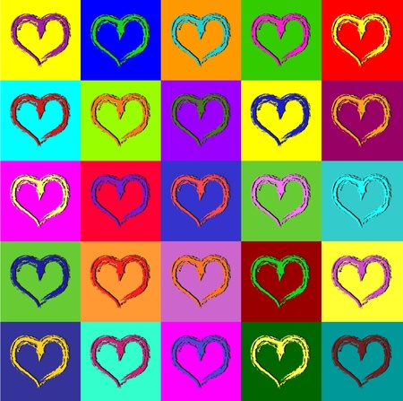 Warhol heartsのイラスト素材