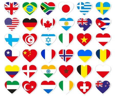 Heart flag stickersのイラスト素材