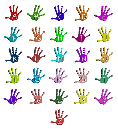 Colorful hand alphabetのイラスト素材