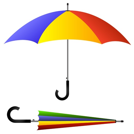 Umbrella, open and closedのイラスト素材