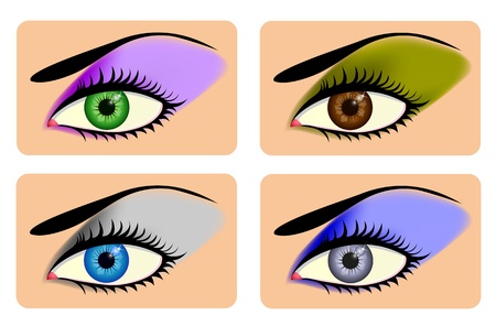 Attractive female eyes with vibrant eye shadowのイラスト素材