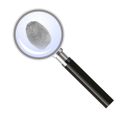 Magnifier glass searching for fingerprintのイラスト素材
