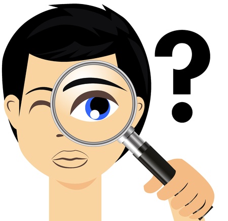Detective with magnifier glassのイラスト素材