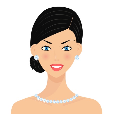 Beautiful woman with diamondsのイラスト素材