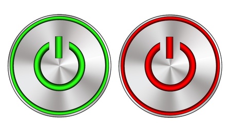 Metallic on and off button with led lightsのイラスト素材