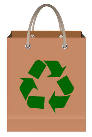 Paper bag with recycle symbolのイラスト素材