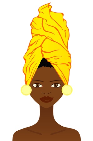 Beautiful  African woman with traditional headgearのイラスト素材
