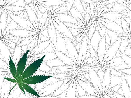 Cannabis leaf - seamless backgroundのイラスト素材