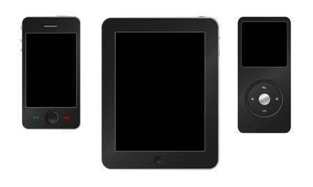 Smartphone, tablet and mp3 player.のイラスト素材