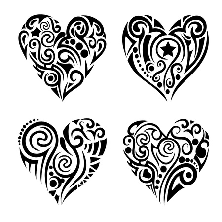 Tribal heartsのイラスト素材