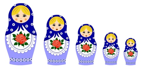 Traditional matryoschka dollsのイラスト素材