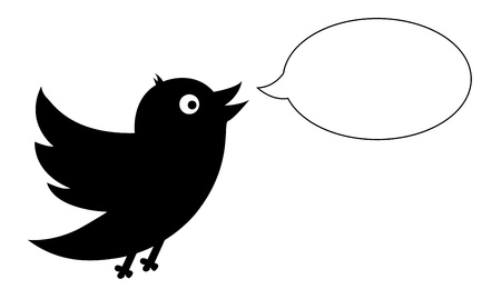 Black bird with speech bubbleのイラスト素材