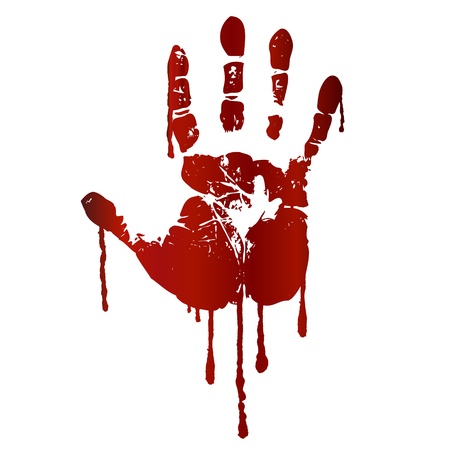 Bloody hand printのイラスト素材