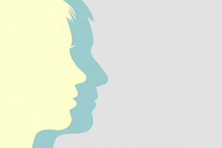 Man and woman faces backgroundのイラスト素材