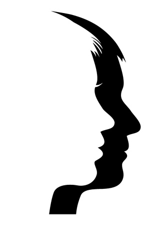 Man and woman's faceのイラスト素材