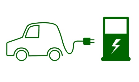 Electric car conceptのイラスト素材