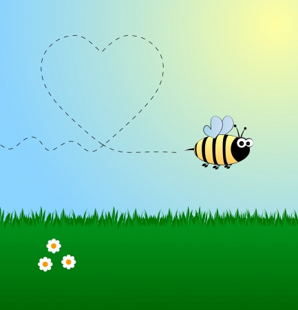 Bee in loveのイラスト素材