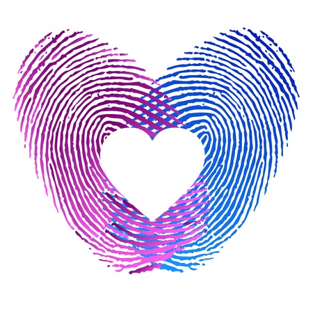 Finger print of man and woman in loveのイラスト素材