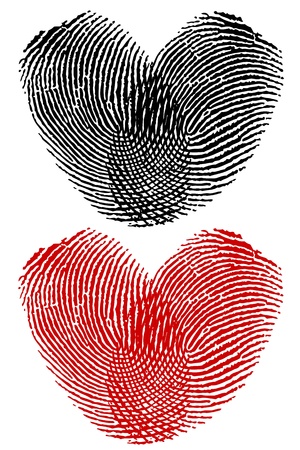 Finger prints in heart shapeのイラスト素材