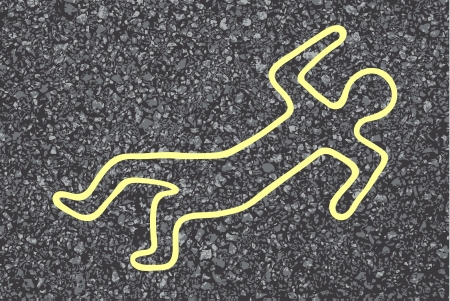 chalk outline of a dead bodyのイラスト素材