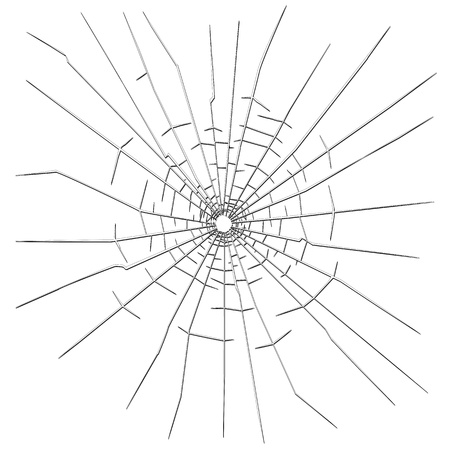 Bullet hole in glassのイラスト素材
