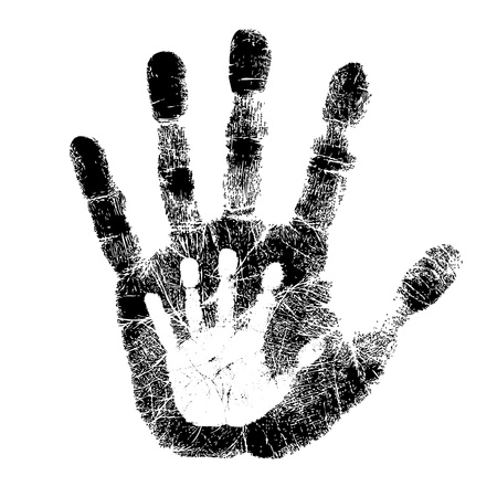 Adult and child hand printのイラスト素材