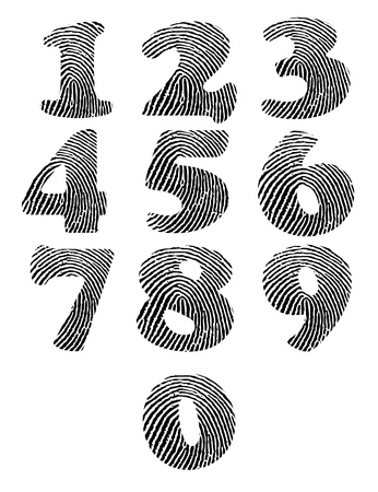 Finger print numbersのイラスト素材