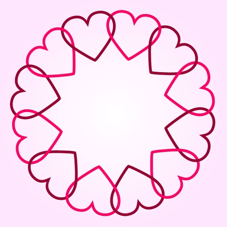 Round background with heartsのイラスト素材