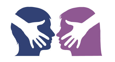 Hand shake between man and womanのイラスト素材