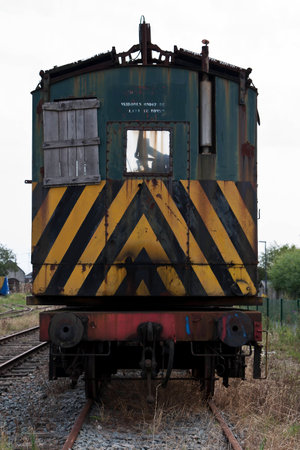 Abandoned train on railwayの写真素材