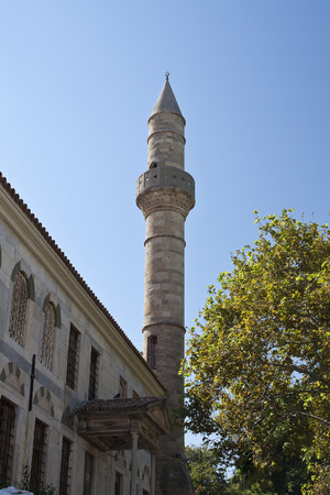 Minaret tower in Kos city; Greeceの写真素材