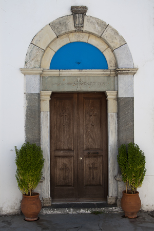 Door of Greek churchの写真素材