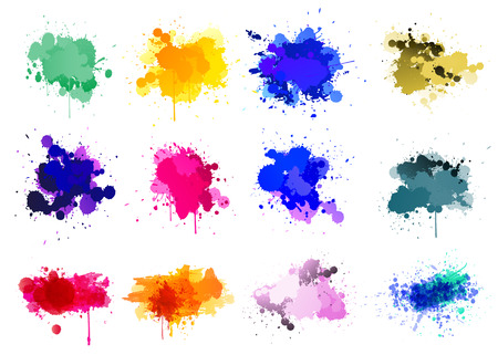 Colorful paint splattersのイラスト素材