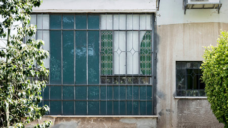 Detail of a winter garden view in the White City Tel Aviv Israel.の写真素材